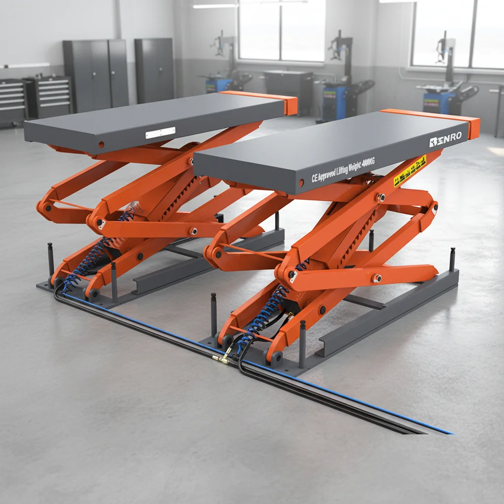 Factory Direct In-Ground 4000kg Hydraulic Car Lift Scissor Design CE For Car Garage