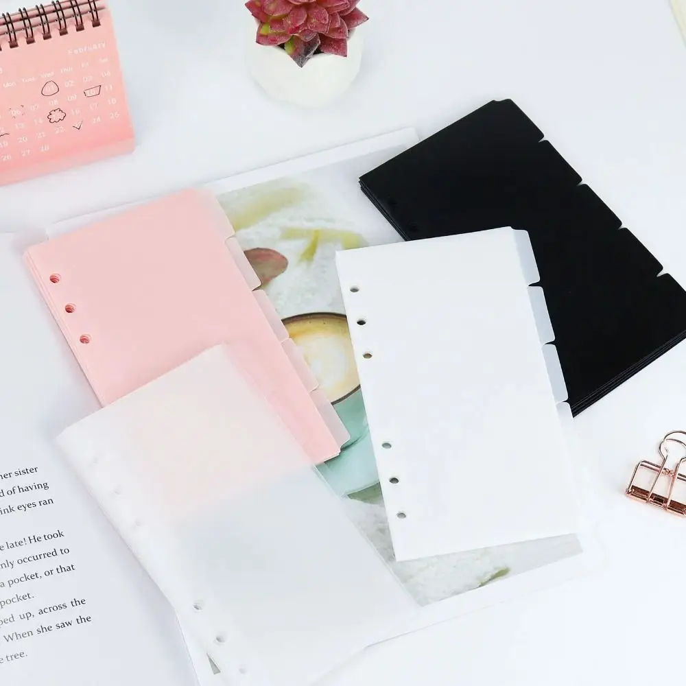 5pcs A6/A7 Binder Folders Inner Page 6 Hole PP Idol Photo Card Holder Album Shell Photo Album Loose Leaf Inside Paper