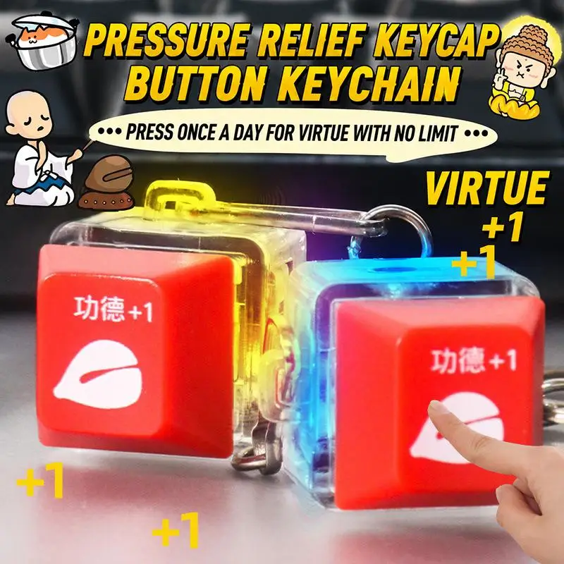 Colorful Mechanical Keyboard RGB Keychain Fidget Tester Small Stress Relief Toy for Coworker Gifts