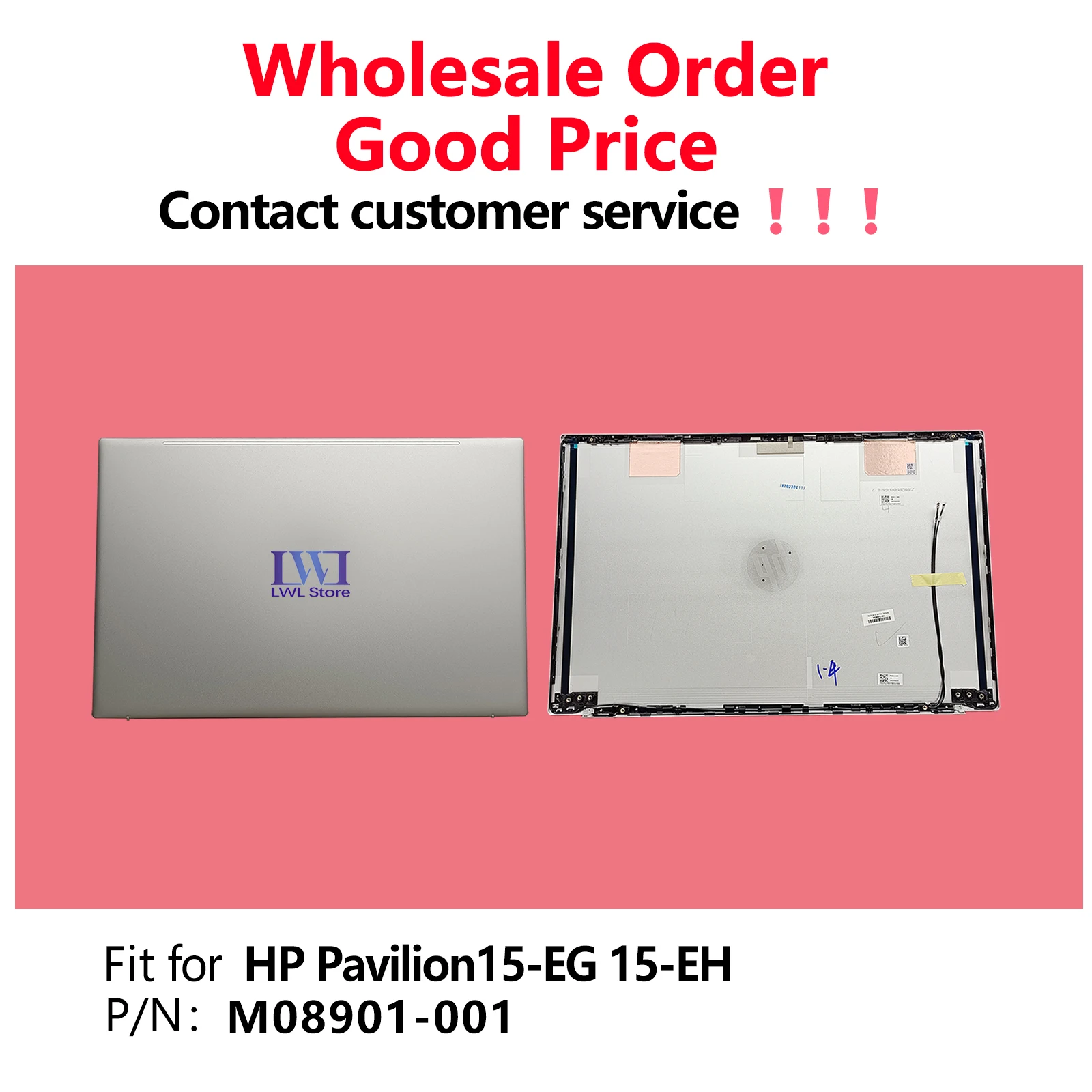 

M08901-001 Laptop LCD Back Cover Top Case Rear Lid with Antenna for HP Pavilion 15-EH0113AU 15-EG0103TX Pavilion Silver