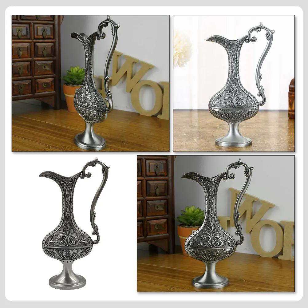 

Retro Floral Vintage Style Zinc Alloy Metal Craft Home Office Desktop Decorative Flower Arrangement Creative Tabletop Ornament