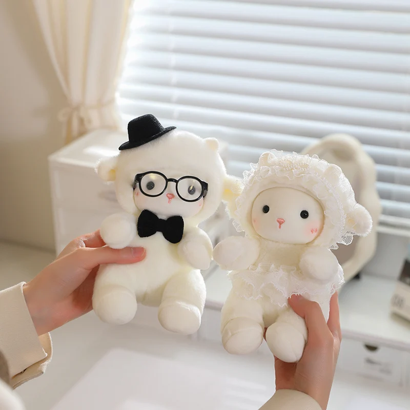Sweet Couple Sheep Lam Plush Toy Soft Stuffed Hug Doll for Kids Girls Birthday Christmas Gift Kawaii Room Decor