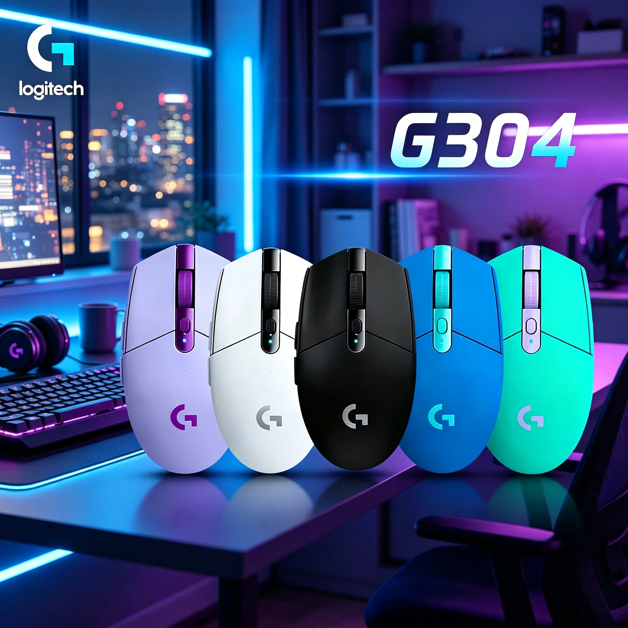 Original Logitech G304 Wireless Game Mouse Stable Cursor Tracking For Aiming In PUBG CS2 Valorant Shooting Games