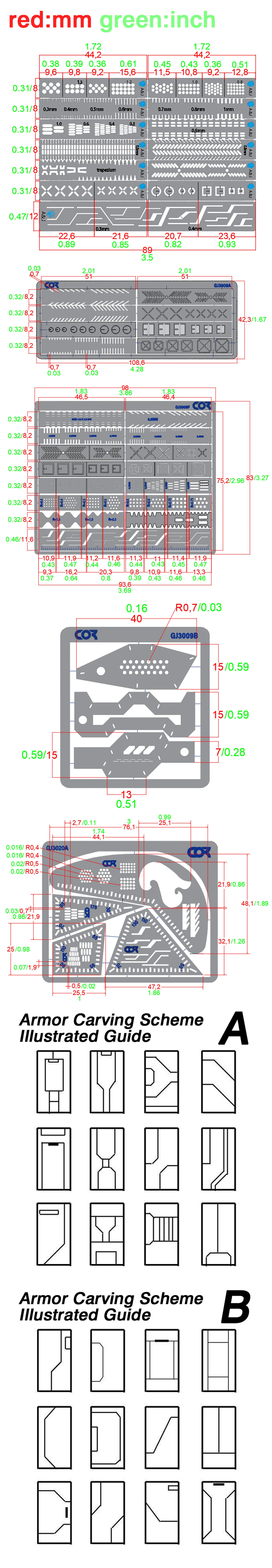 Werkzeuge für die Herstellung von Modellbausätzen, Schablonen zum Anzeichnen, Schnitz- und Gravierwerkzeuge, Bohrwerkzeuge für die detaillierte Nachbearbeitung und individuelle Anpassung von Gunpla-Teilen. – Detail 5
