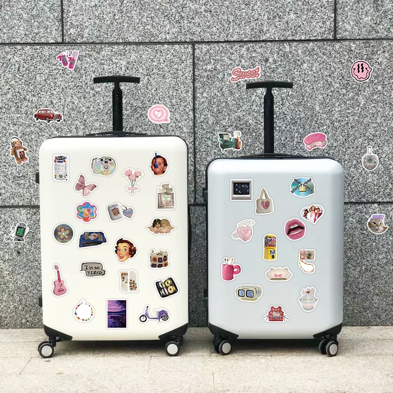 65pcs Retro Millennium Style Stickers Graffiti Aesthetic Decals For Phone Laptop Skateboard Suitcase Guitar Waterproof Stickers