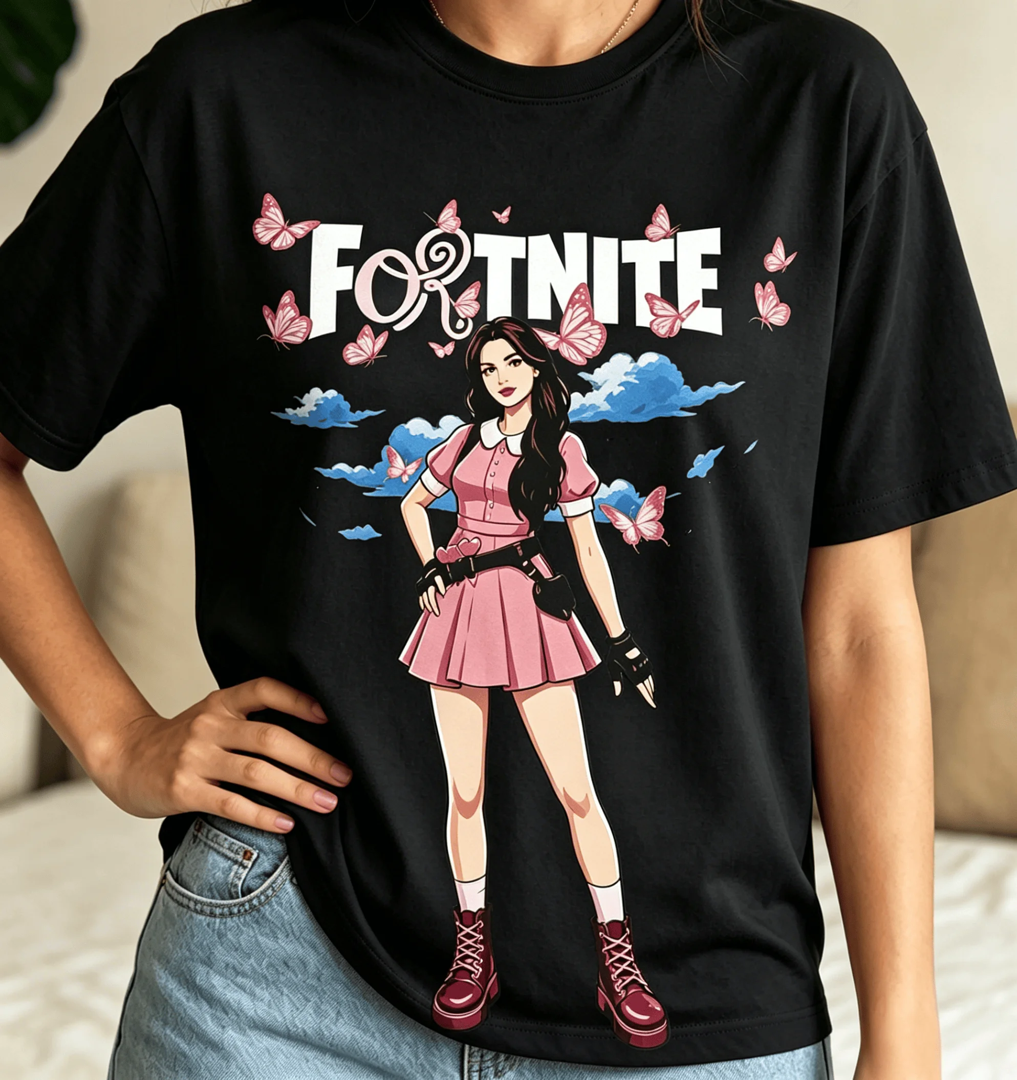 2026 Olivia x Fortnite Printed Unisex Tshirt 100%Cotton Men's Women's Y2k T-shirt Oversized Fashion Popular Tour Tee Fan Gifts