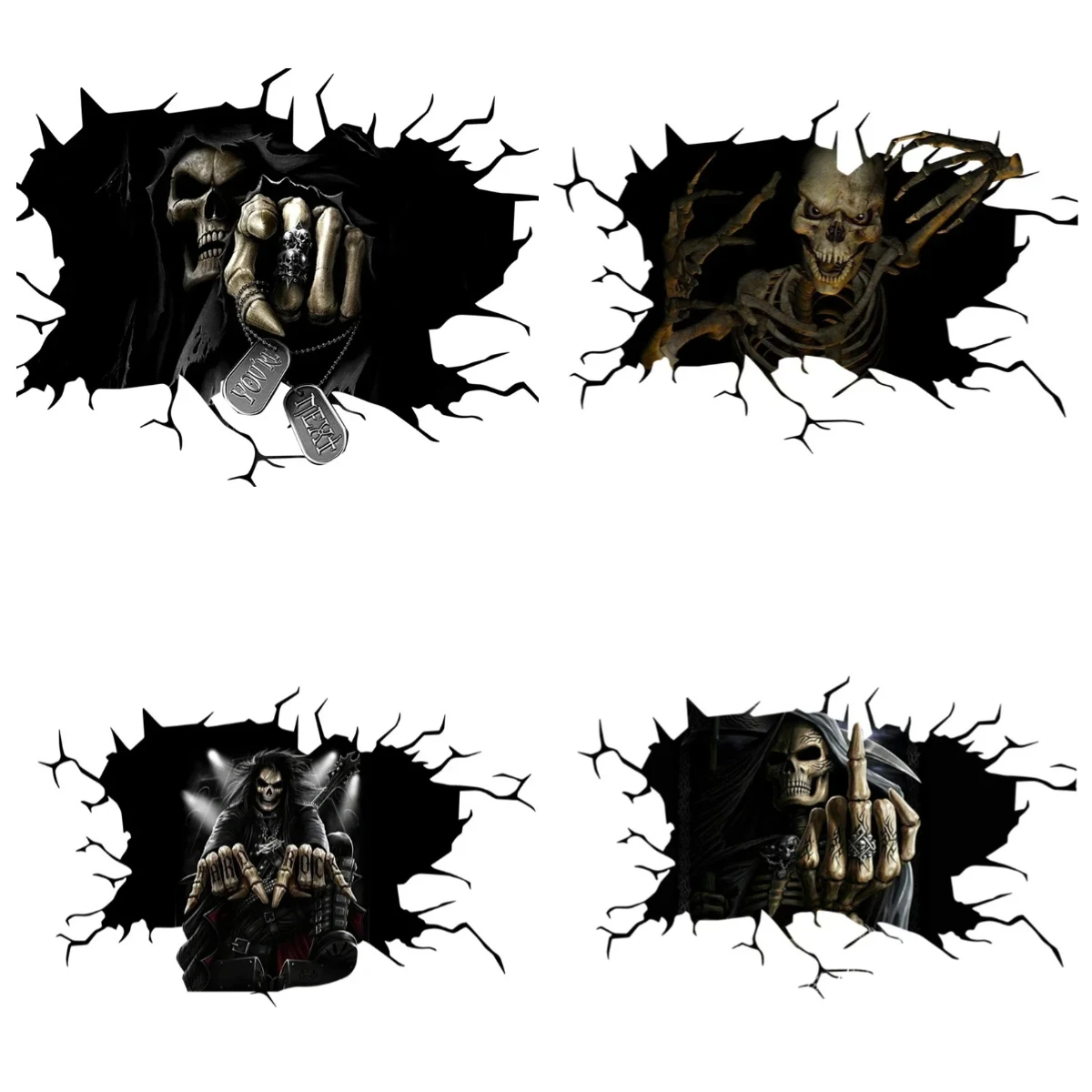 

Custom Halloween Car Stickers Skeleton Horror Decals PVC Waterproof for Car Wall Floor