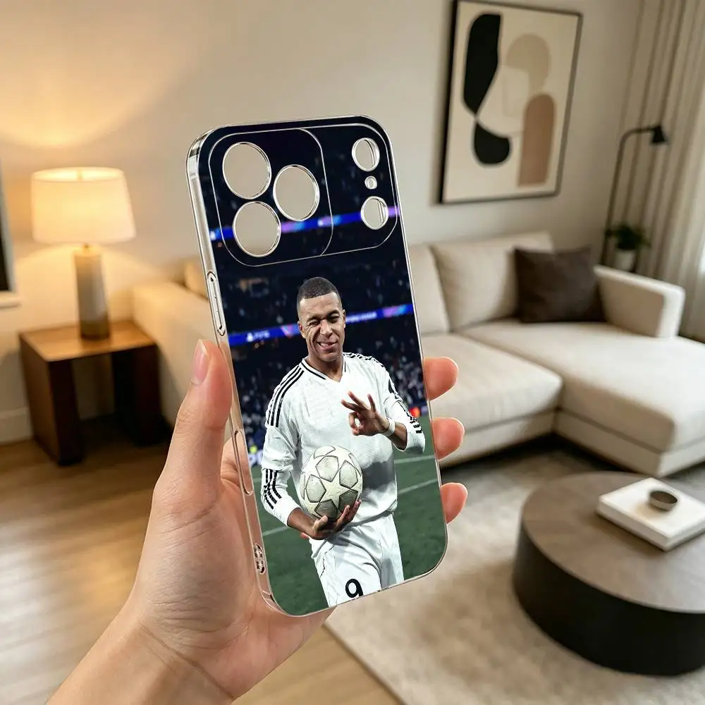 Football Star k-Kylian MbappE-e  Phone Case Transparent Silicone Soft For iPhone 17 16 15 14 13 12 11 Mini Pro Max Plus