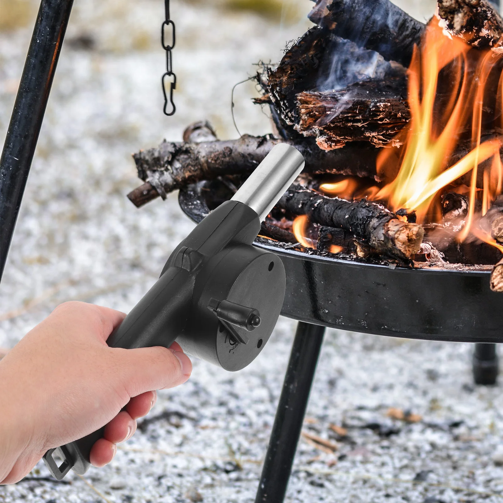 

Portable Hand Crank Manual Fire Blower Outdoor Bbq Fan for Camping Barbecue Igniting Tool Bbq Air Fire Blower Barbecue Fan