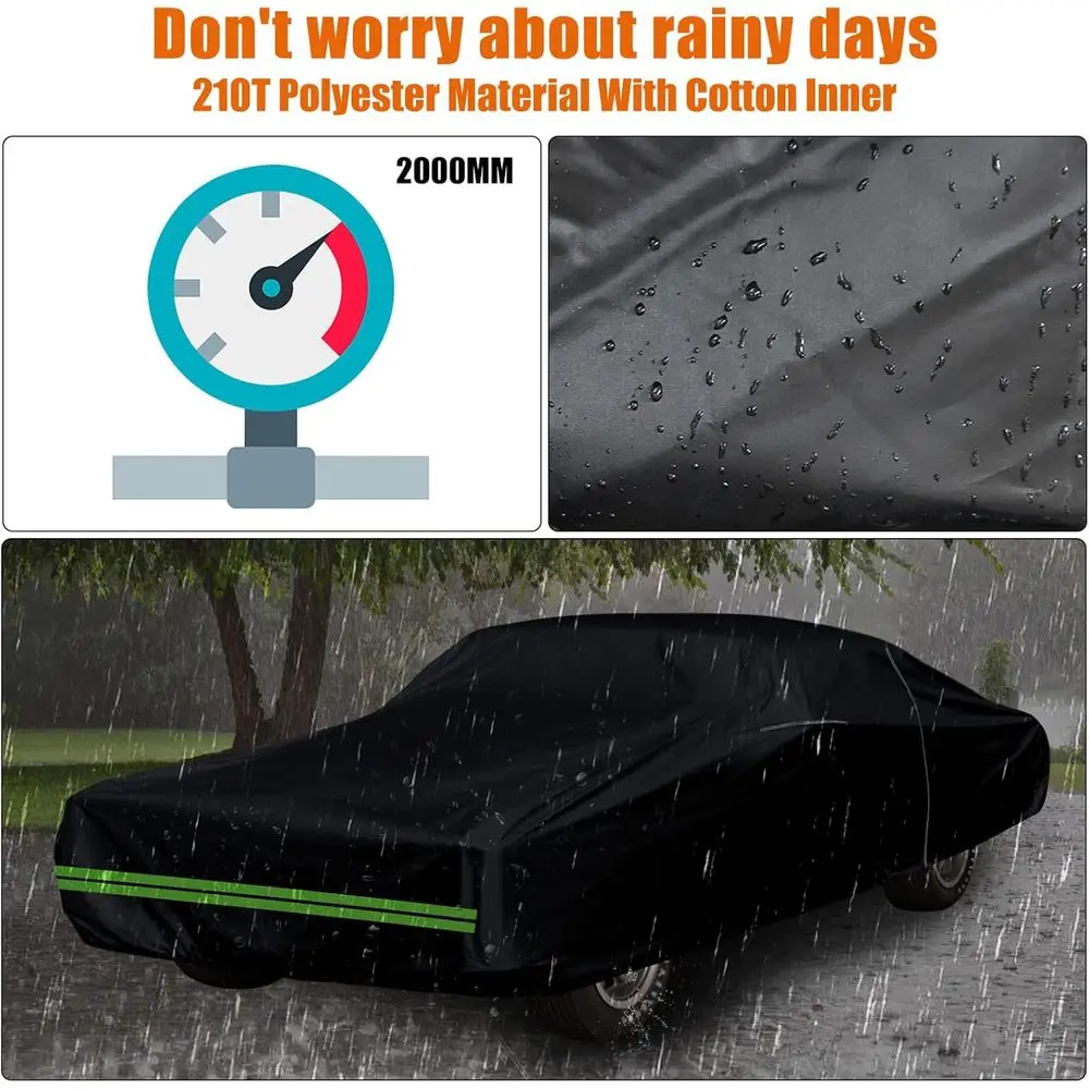 Copertura per auto impermeabile 210T per tutte le stagioni per Cadillac DeVille Berlina/Coupe 1989-2005 con accesso alla porta con cerniera