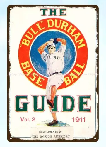 home decor 1911 baseball The Bull Durham Base Ball Guide Cover metal tin sign