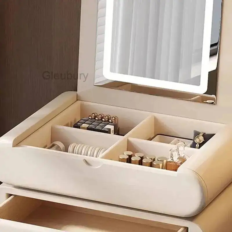 Penteadeira Pequena Branca Moderna com Gavetas para Maquiagem, Mesa de Cabeceira de Luxo, Mini Penteadeira de Canto, Móveis Modernos