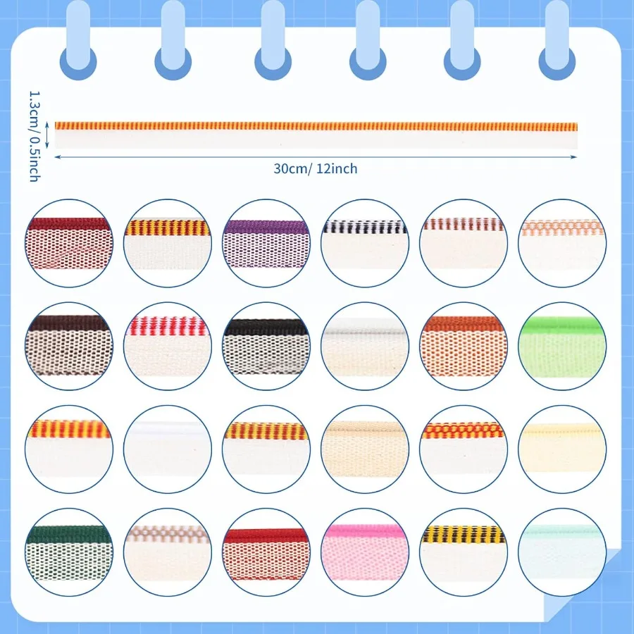 24 Pieces Bookbinding Endbands 12 Ih 24 Colo Cotton Binding Kit for Decor