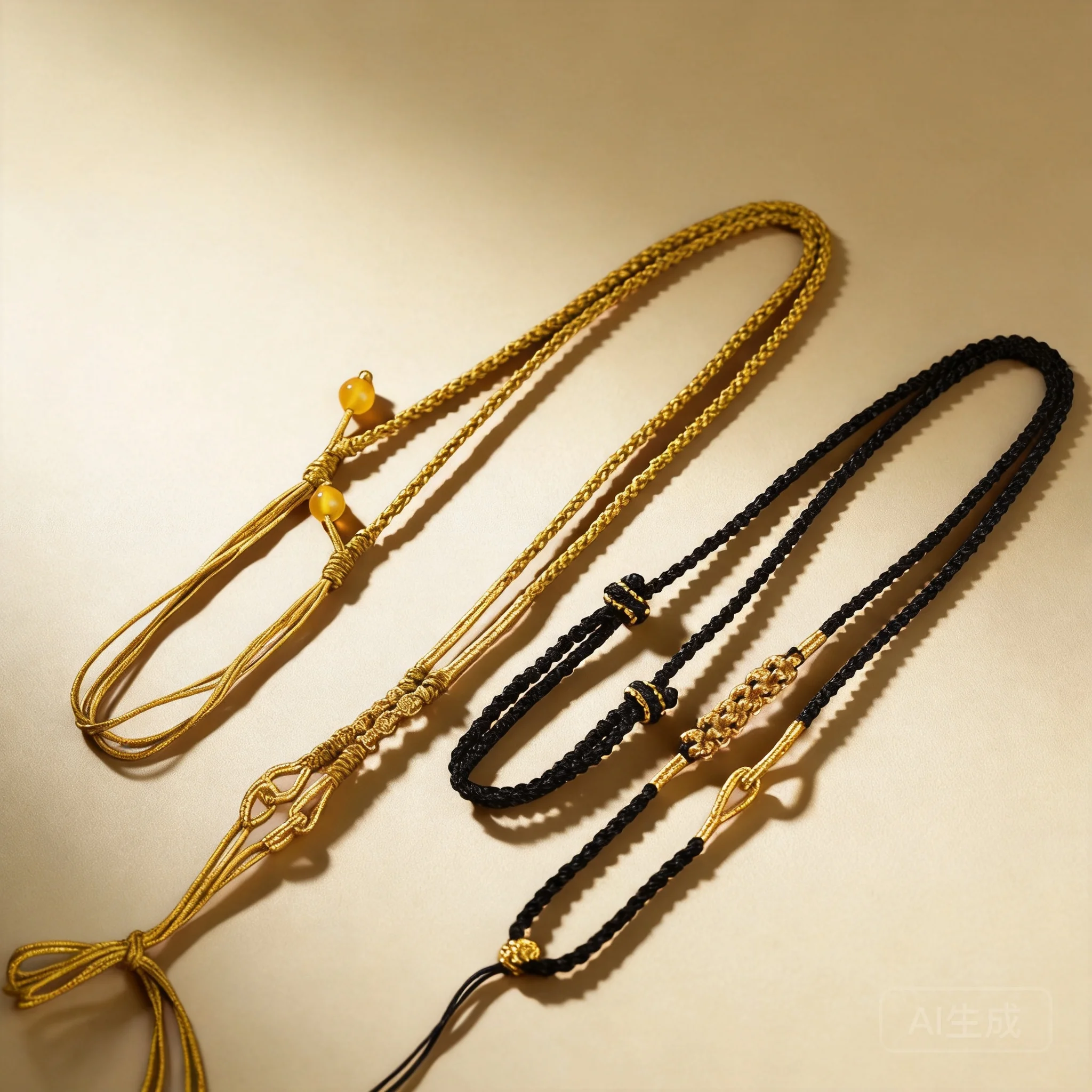 Chinese Style Hand Woven Auspicious Necklace Cord Adjustable Unisex Rope For Jade Pendant Pixiu Peace Buckle Attract Good Luck