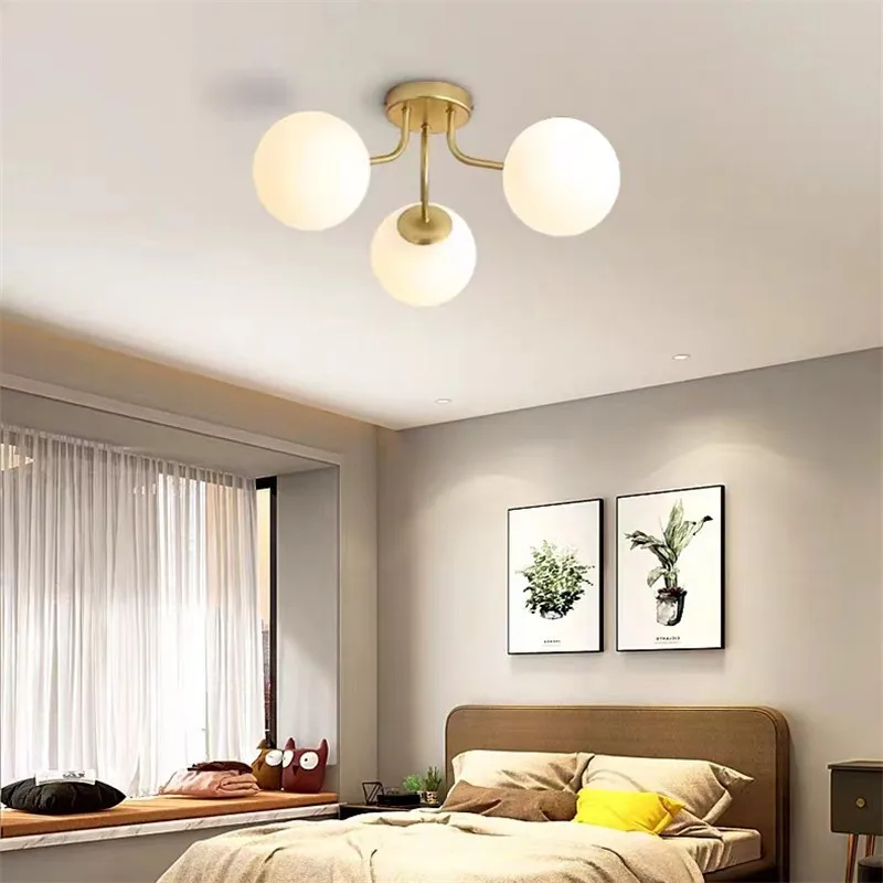 Imagem -03 - Nordic Milk White Glass Bubble Led Ceiling Light Postmodern Lighting Sala de Estar Cozinha Quarto Sala de Jantar