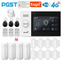 PGST PG107 4G Tuya Wireless Home WIFI Smart Home Security With Motion Detector Sensor Burglar Alarm System Support Alexa Google