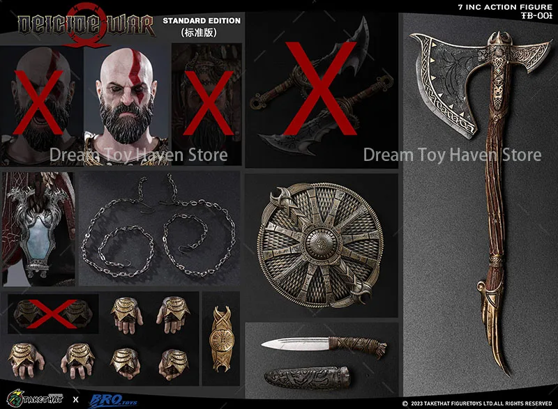 ฟิกเกอร์แอคชั่น TAKETHAT brotoys TB001 รุ่นมาตรฐาน ขนาด 1/12 ทหารชาย คราโตส เทพเจ้าแห่งสงคราม ขนาด 7 นิ้ว ของสะสม