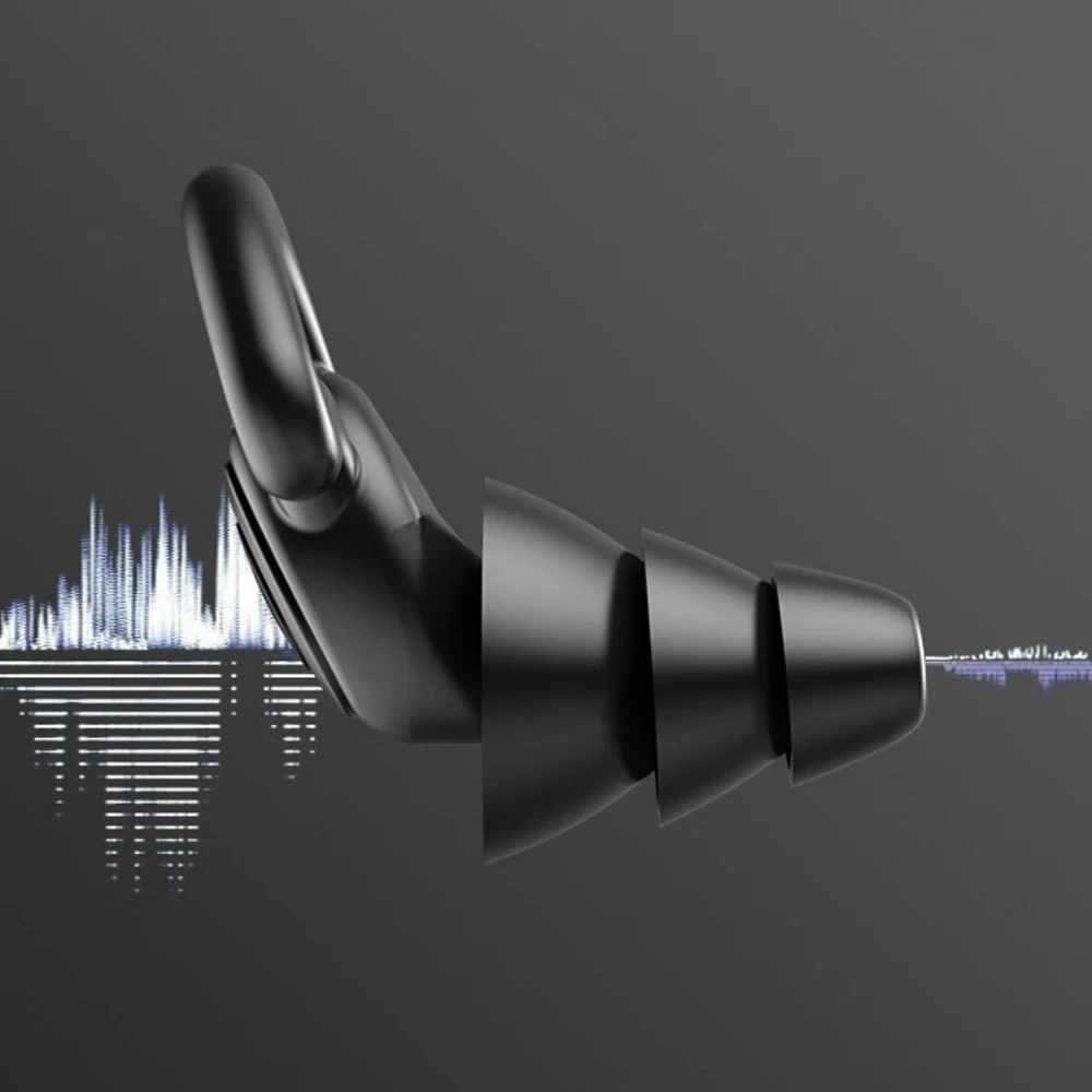 Tappi per le orecchie in Silicone a 3 strati HUAK per la riduzione del rumore tappi per le orecchie riutilizzabili molto adatti per dormire,