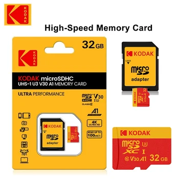 KODAK MicroSD kart kırmızı hafıza kartı Phone 32GB 64GB 128GB 256GB U3 4K yüksek hızlı Flash bellek TF Flash kartlar telefon için