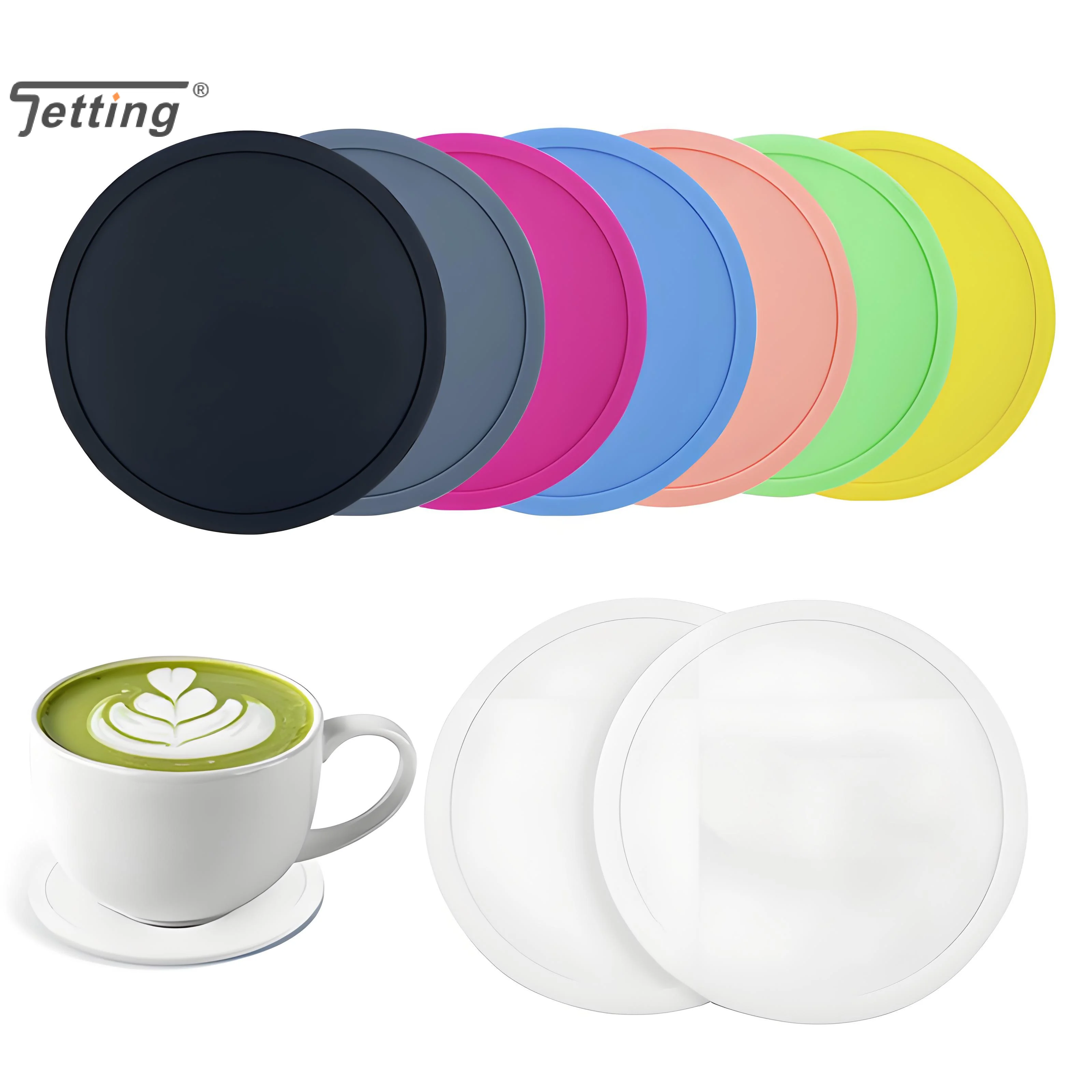 1Pcs Non Slip Silicone Coaster Large Black Cup Mat For Outdoor Drinks Anti Stain Heat Resistant Cup Tab