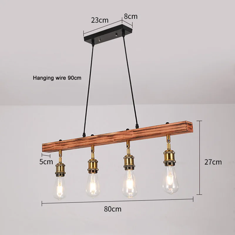 Retro loft industrial chandelier restaurant bar hot pot coffee shop wooden chandelier clothing shop background wall Droplight