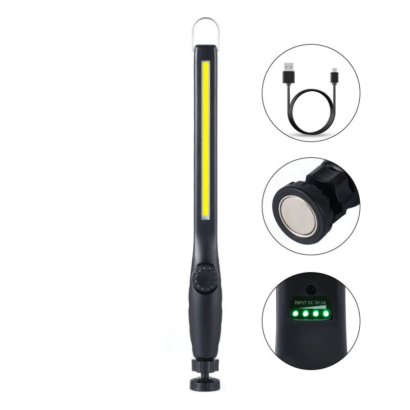 

Светодиодный фонарик, магнитный рабочий свет, USB перезаряжаемый фонарик, крючок, портативный фонарь, инспекционный светильник, лампа для ремонта автомобиля для кемпинга