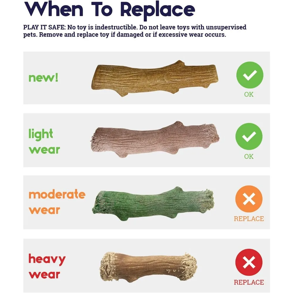 Mainan Kunyah Anjing Alternatif Kayu Dogwood, Besar