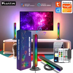 Mirror RGB Light Bar LED Music Rhythm Control App Game Display Wall Desktop Atmosphere Lights Decoration USB Festival Lamp Gift