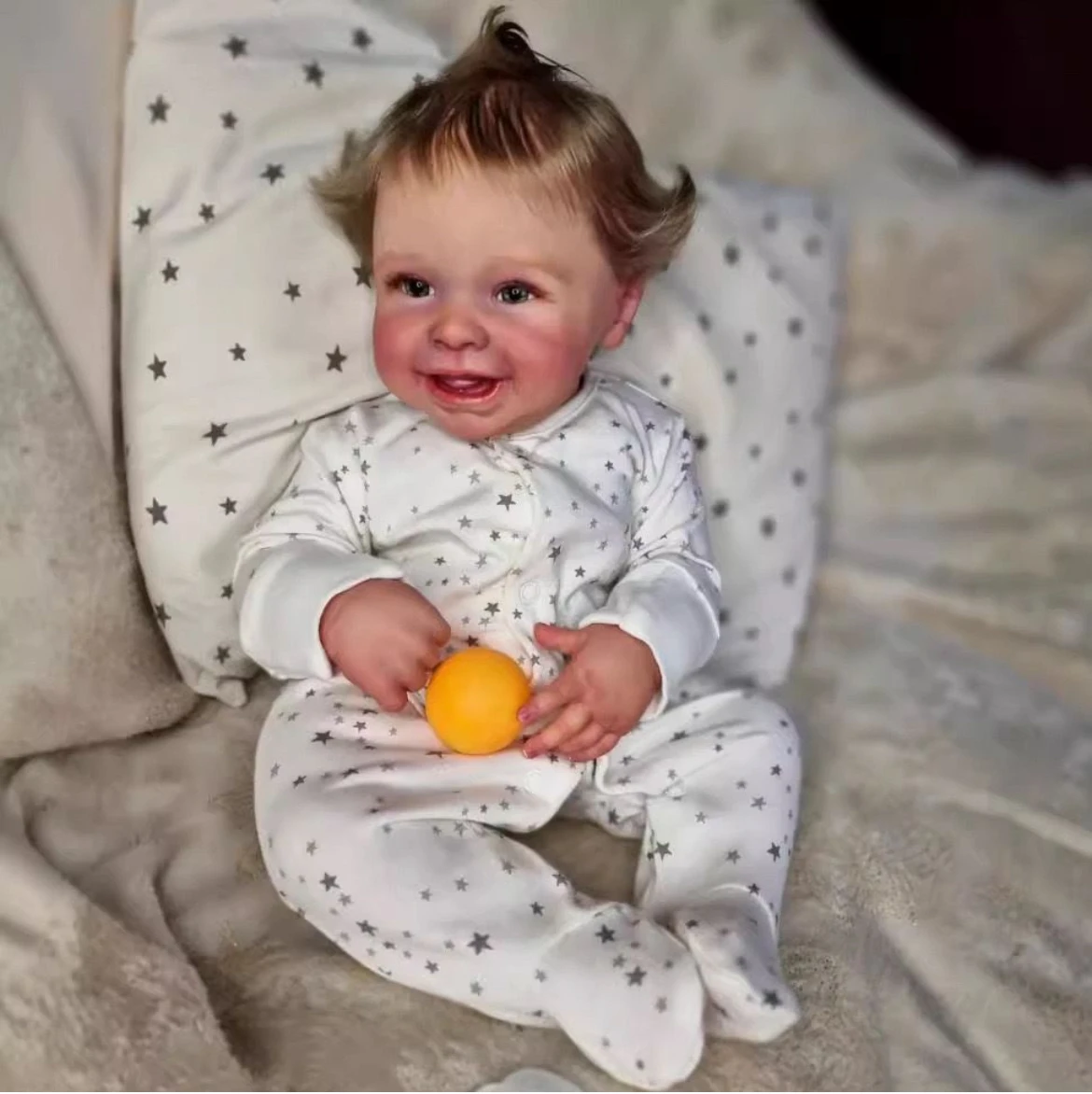 

Lifelike 19 inch Harper Royal Reborn Princess Doll- Hand-Blushed Cheeks with Vein Mapping, Birthday & Baptism Gift