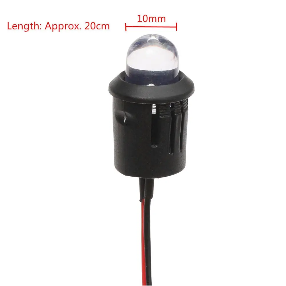 10 sztuk/zestaw 12V 10mm wstępnie okablowana Ultra jasny LED kabel do żarówka przeźroczysta wody 20cm wstępnie okablowana lampa Led