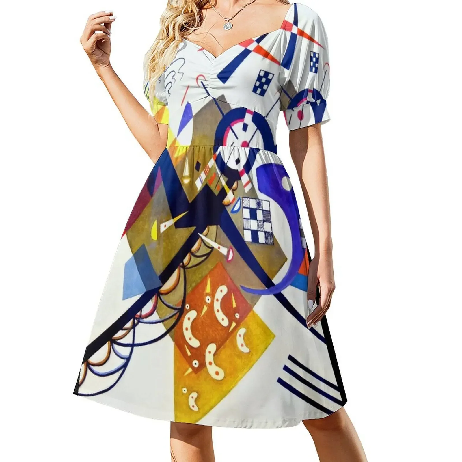 

Wassily Kandinsky - Auf Weiss II Short-Sleeved Dress loose summer dress summer dress woman 2025 trendy Woman dresses