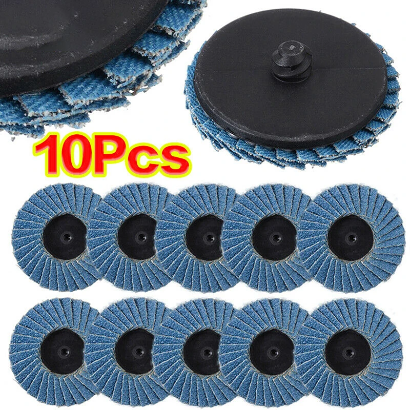 

5/10PCS 2 Inch Quick Change Flap Discs with Pad Holder 80 Grit Sanding Disc Polishing Pad Plate for Angle Grinder