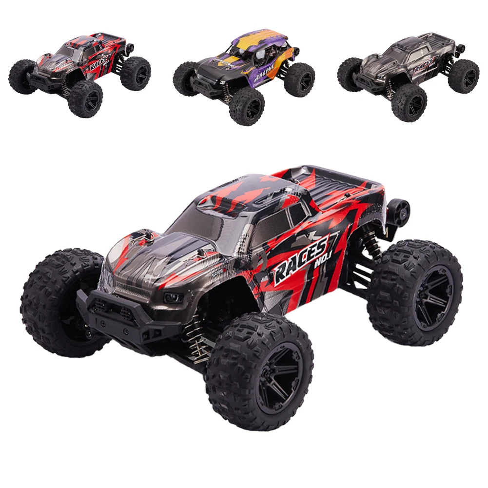 

Remote Control Car For Kids 1:14 4WD 2.4GHz Off Road Racing Vehicle With LED Lights Simulated Large Foot Tires Toys Gift