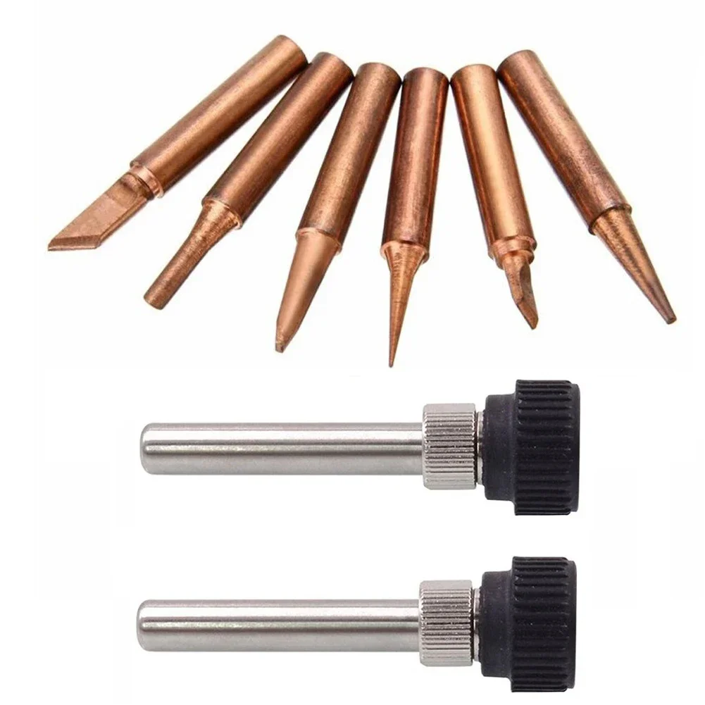 8PCS Copper Iron Tip Set 900M-T Soldering Tip Head Tools 6 Shapes Copper Electric Soldering Iron Tools