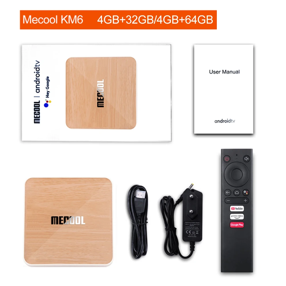 Mecool KM6 Deluxe ATV Amlogic S905X4 Smart Android 10.0 TV Box 4GB RAM 64GB ROM 2.4/5G WiFi BT 4K Android 10 Set top Box