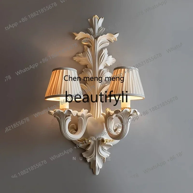 zqxFrench carved hotel lobby premium double head decoration living room dining room background retro