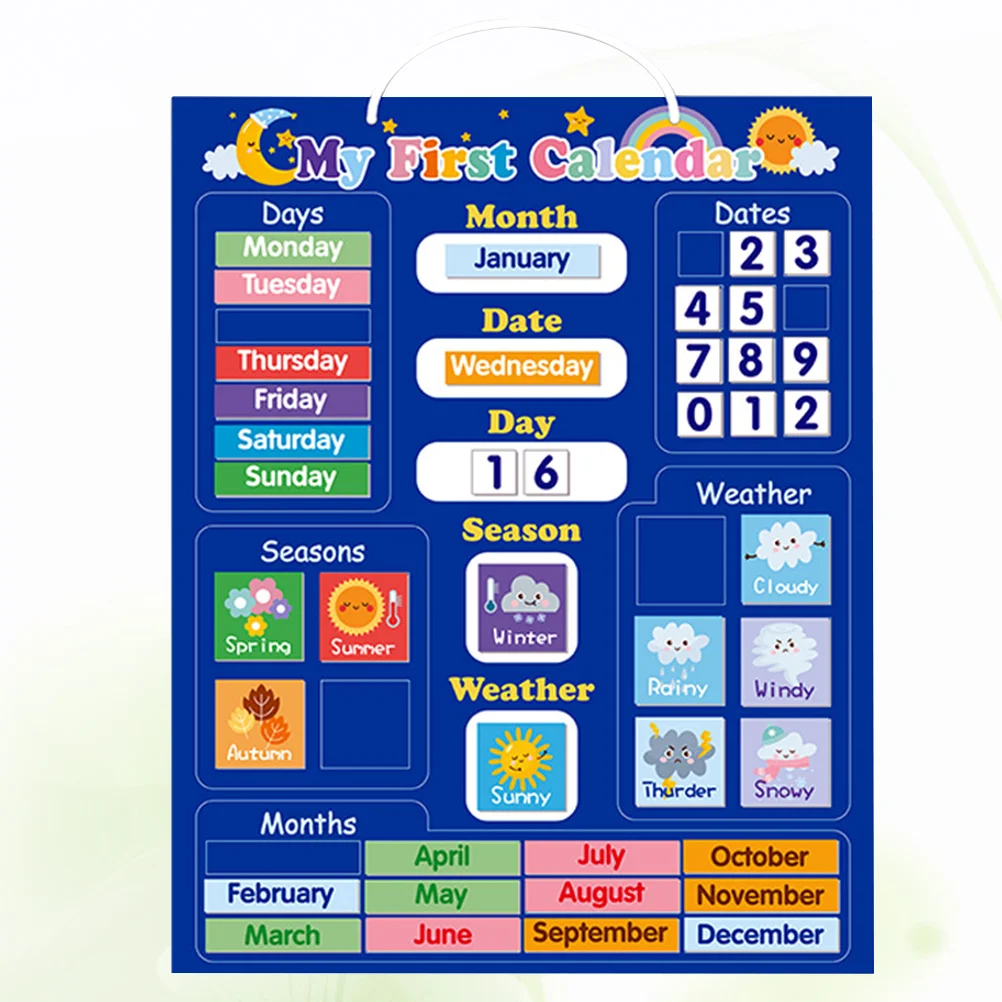 Magnetic Force Child Children’s Toys Classroom Calendar Chart English Weather Board