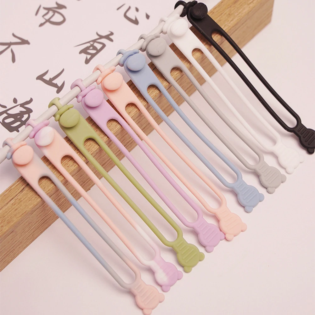 Flexible Cable Bundling Tie With Snaps Reusable Self-Snap Sealing Bag Rope For A/V Wires