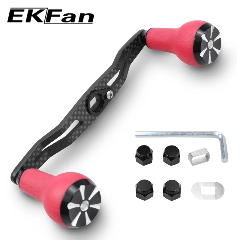 Ekfan 낚시 탄소 손잡이, TPE 소재 손잡이 포함 구멍, SHI & DAI 베이트 캐스팅 릴 태클 액세서리에 적합, 130mm, 7x4mm, 8x5mm