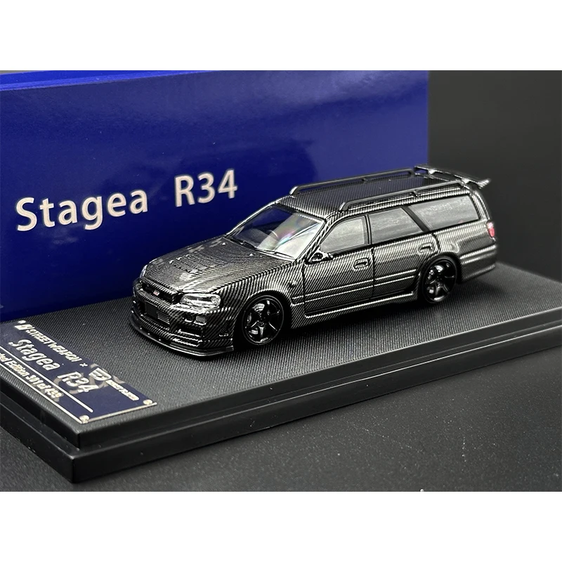 SW In Stock 1:64 Stagea GTR Skyline R34 Wagon Carbon Diecast Diorama Car Model Collection Miniature Toys Street Weapon