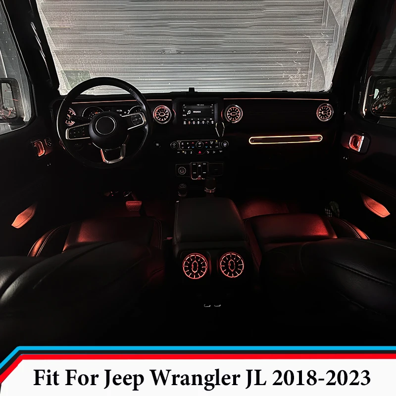 

LED Air Condition Vent Inlet Center Console Ambient Lamp Fit for Jeep Wrangler JL 2018 2019 2020 2021 2022 2023 Atmosphere Lamp