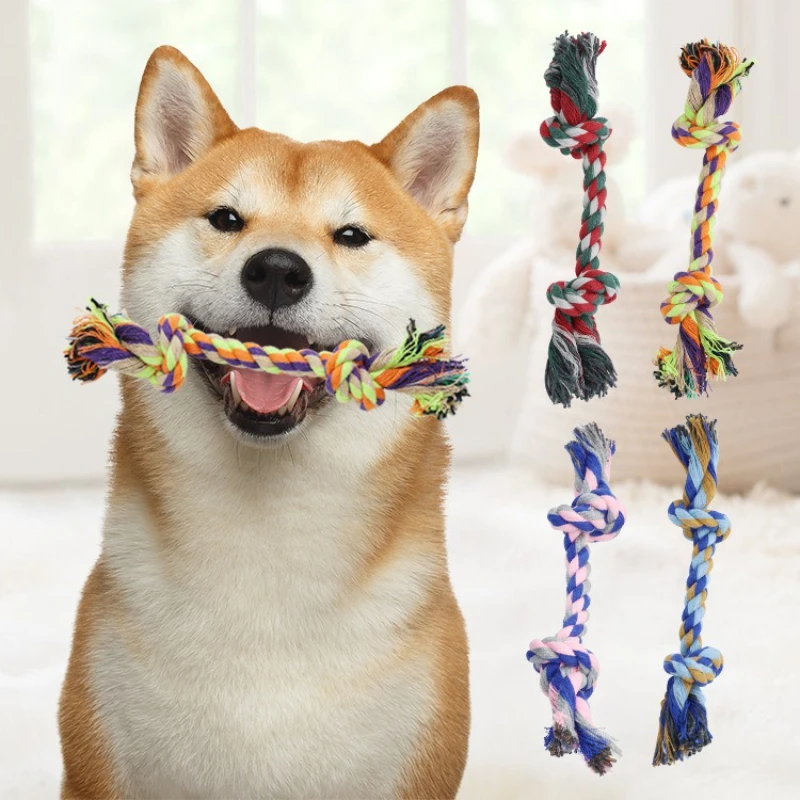 

4 pieces Double-Knot Cotton Rope Toy – Durable Teeth Cleaning & Gum Massage for Dogs Pet