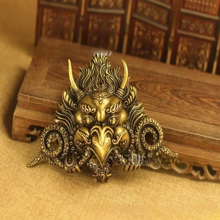 2026 Pure Copper Golden Winged Garuda Statue Nepalese Craft Protective Deity Large Size Door Wall Hanging Ornament