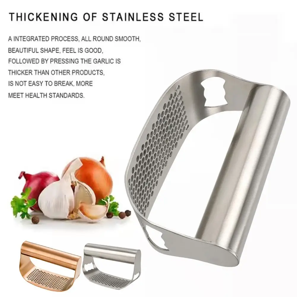 Metal Garlic Press Squeezer Manual Garlic Ginger Rocker Kitchen Crusher Gadgets Garlic Tools Comfortable Handle Mince Cutti D6D0