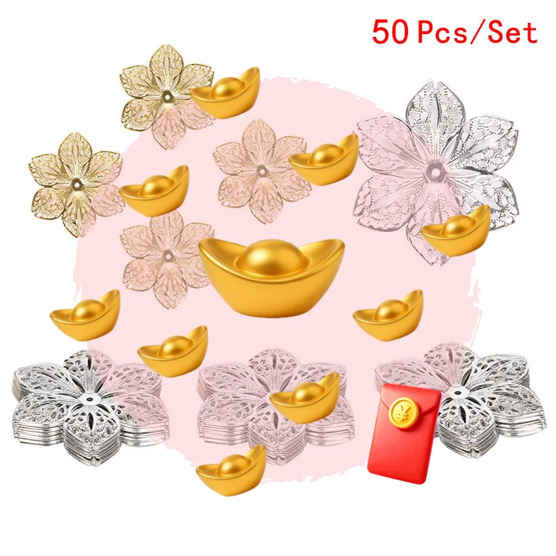 50 قطعة/المجموعة تخريمية زهرة الحرف سحر موصلات DIY قلادة النتائج مجوهرات #1