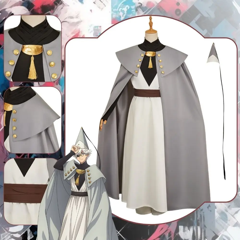 

Anime Witch Hat Atelier Qifrey Cosplay Costume Disguise for Men Dress Cloak Hat Roleplay Outfits Halloween Carnival Party Suit