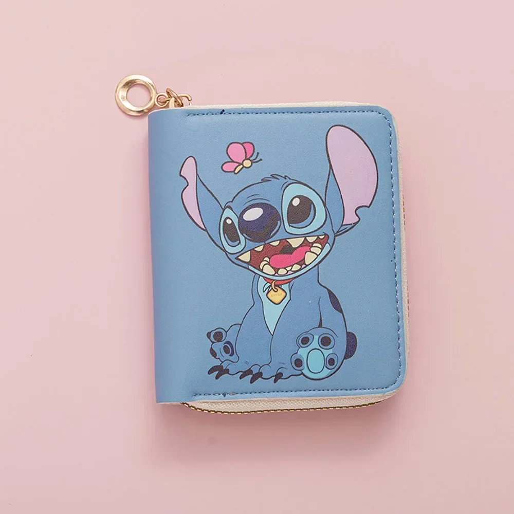 Lilo&Stitch Cartoon Zipper Wallet Kawaii Anime Purse Student Print Card Holder ID Storage Bag Card Pack Coin Pouch Birthday Gift