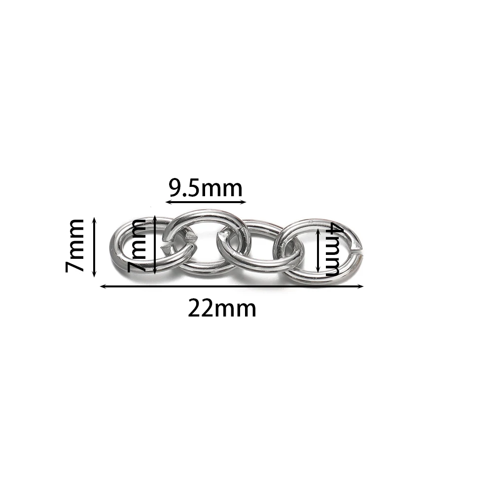 100pcs Iron Extension Chains 4-Link Keychain Tail Chains Metal Ring Buckle for DIY Bracelet Craft Jewelry Making Accessories image 2