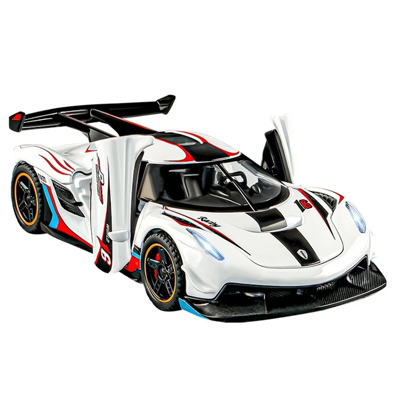 1:32 ケーニグセグ ペイントエディション - リアルなダイキャスト合金製カーモデル サウンド＆ライト機能付きおもちゃ スタイリッシュな車両 デスクデコレーション