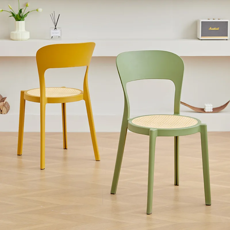 Nordic plastic chair simple dining chair home creative adult back chair modern Internet celebrity stackable desk chair